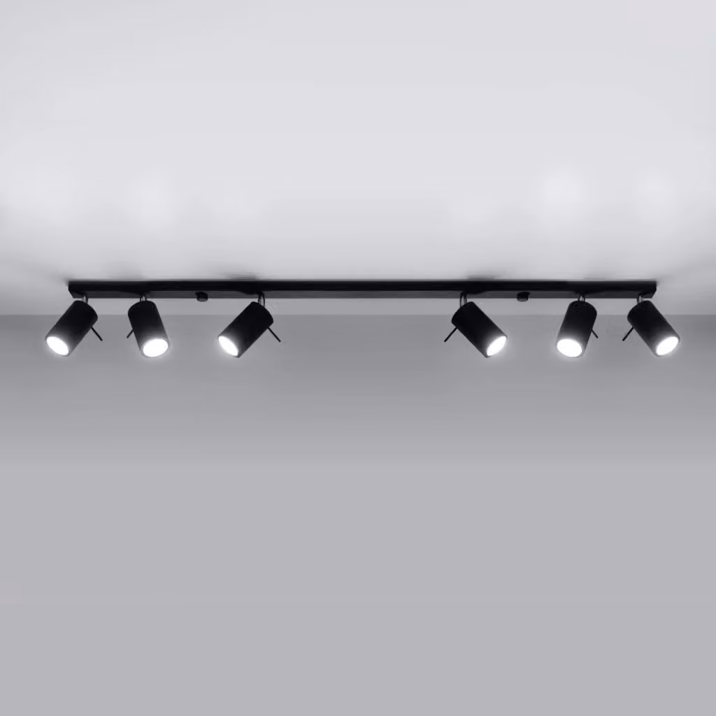 Lampada LED Bittersweet Shimmer Ring Sollux Lighting, design moderno a 6 luci, colore nero, regolabile – 2