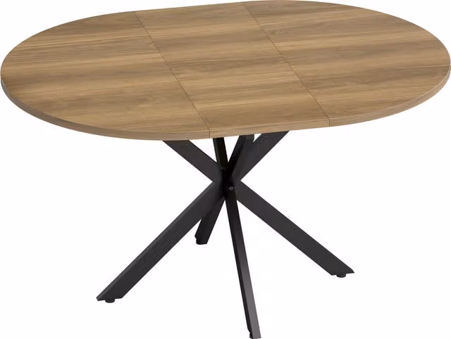 Tavolo da pranzo allungabile HOMCOM per 4-6 persone con allunga a farfalla, design moderno con base a X e piano ovale marrone