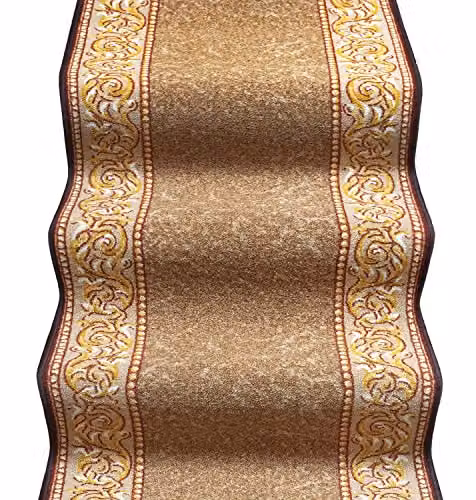 emmevi Tappeto Scala Gradini Stile Barocco Passatoia Ingresso Corridoio MOD.Picasso Dis_22 67X1000 Marrone