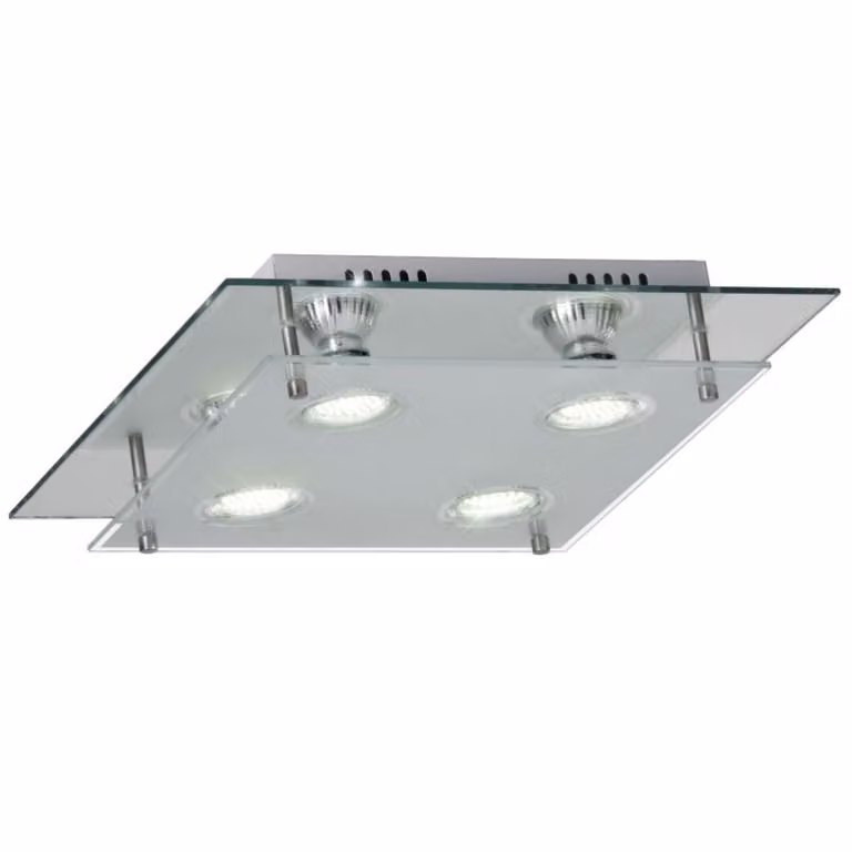 Lampada da soffitto a LED, vetro cromato satinato, H 8 cm