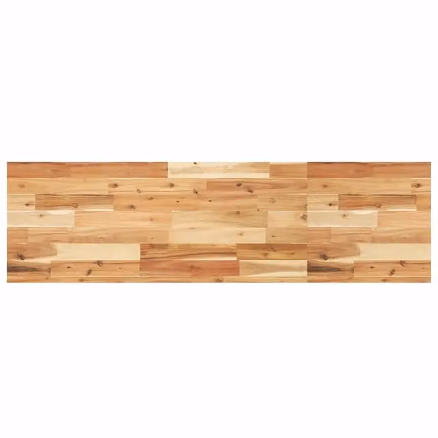 Mensola a parete in legno massello di acacia color marrone con finitura ad olio L 140 cm, P 40 cm, H 4 cm