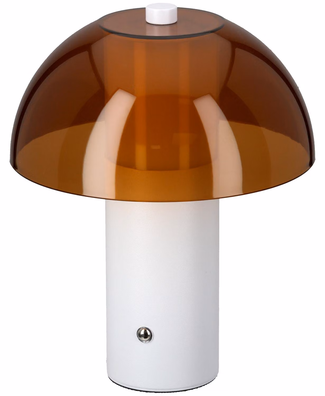 Gilde Tischleuchte (LED), Pilz, Lecce, Acryl, Metall, orange, weiß, VE 1, D. 15 cm Höhe: 20.00 cm Durchmesser: 15.00 cm 59642