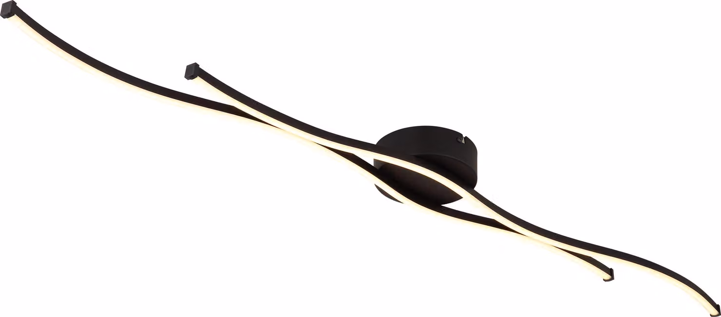 Plafoniera LED, metallo, nero, L 110,4 cm