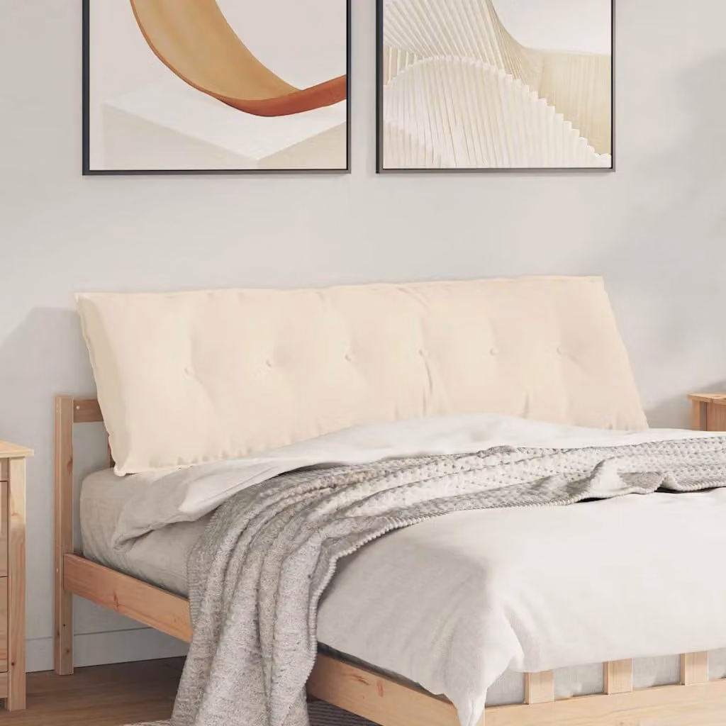 vidaXL Cuscino per Schiena Beige in Microfibra e Poliestere L: 160 cm, P: 50 cm