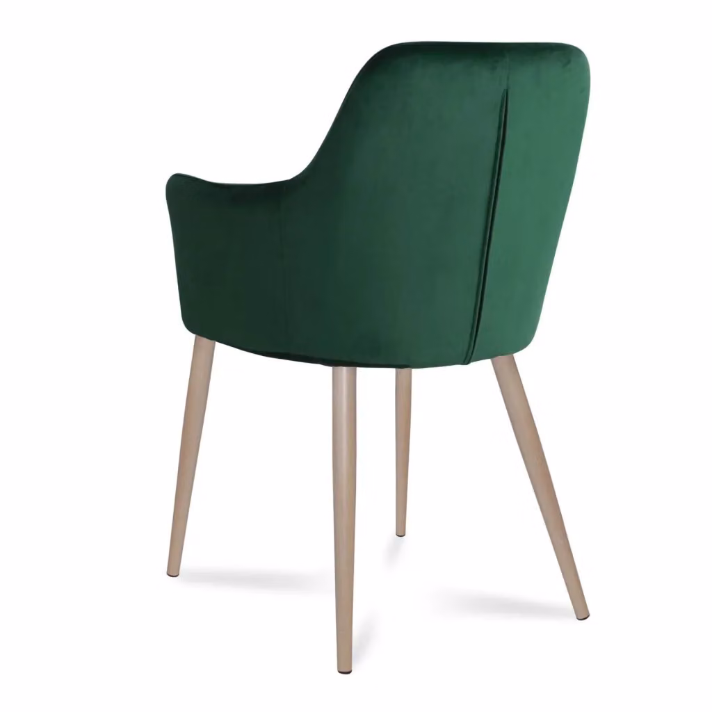 Poltrona Lounge Moderna Casa Thai S.L. in Velluto Verde con Braccioli e Struttura in Metallo – 2