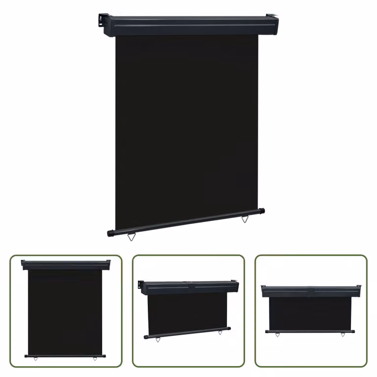 The Living Store Tenda laterale per balcone 145x250 cm Nero