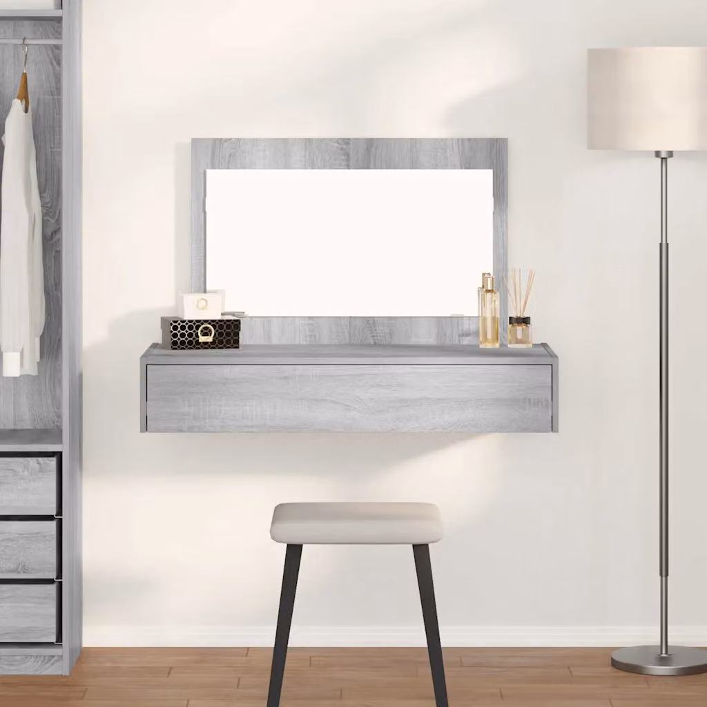 vidaXL Tavolo da Trucco Moderno Grigio in MDF L/P/H: 100 x 40 x 70 cm