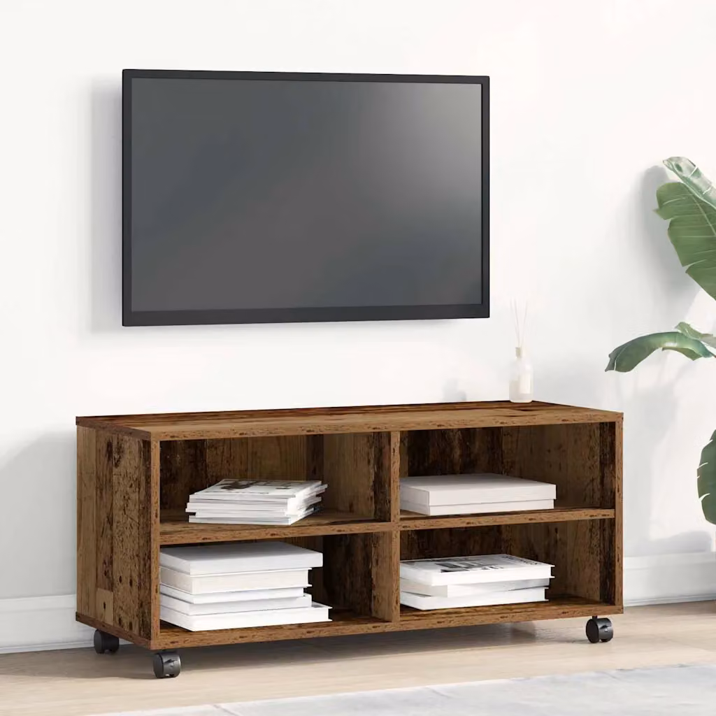 Mobile TV moderno vidaXL in legno ingegnerizzato marrone L 90 cm, P 35 cm, H 40,5 cm