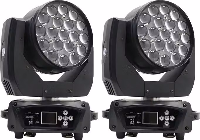 Faro mobile, funzionalità zoom, controllo DMX avanzato, 2 pezzi, spina UE