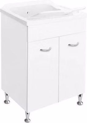 Lavatoio Taco con mobile ad anta in materiale idrofugo Bianco L: 50 cm, P: 50 cm, H: 85 cm
