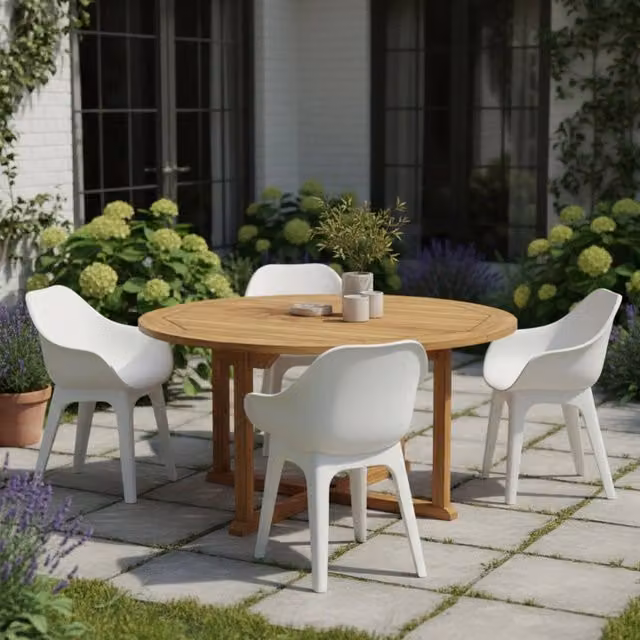 Set di 4 sedie da esterno Beachfield DMORA Made in Italy, colore bianco – 1