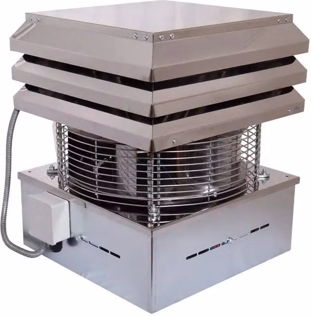 Aspirafumo elettrico professionale GEMI ELETTRONICA in acciaio inossidabile color argento per camino, stufe e barbecue