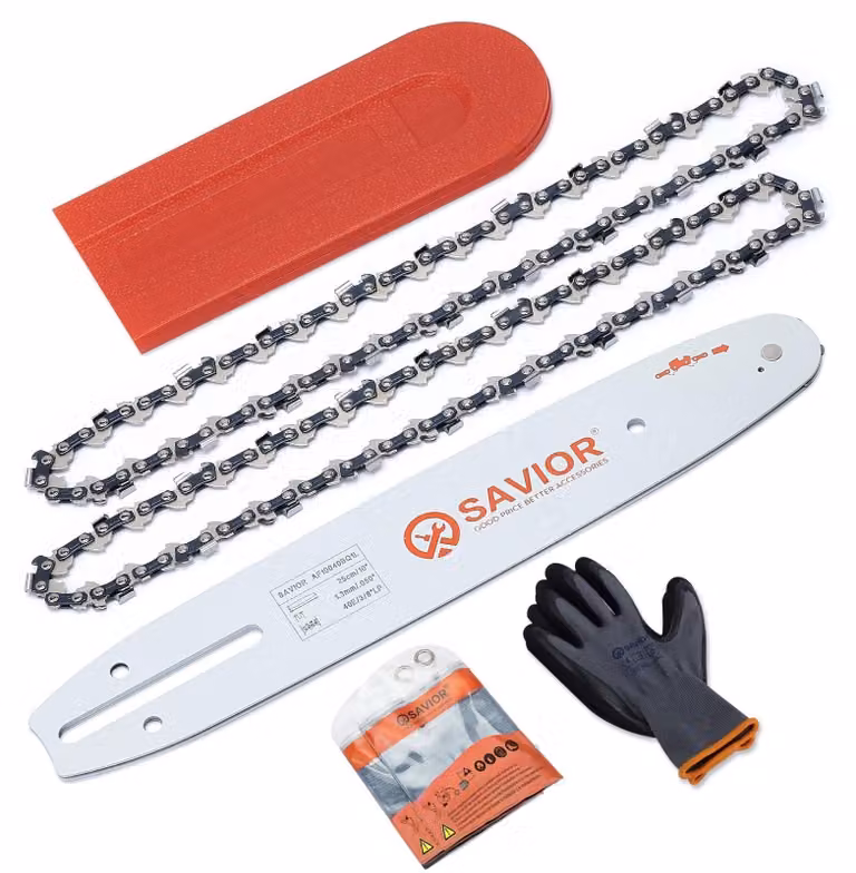 Set di 2 catene motosega con barra guida da 25 cm