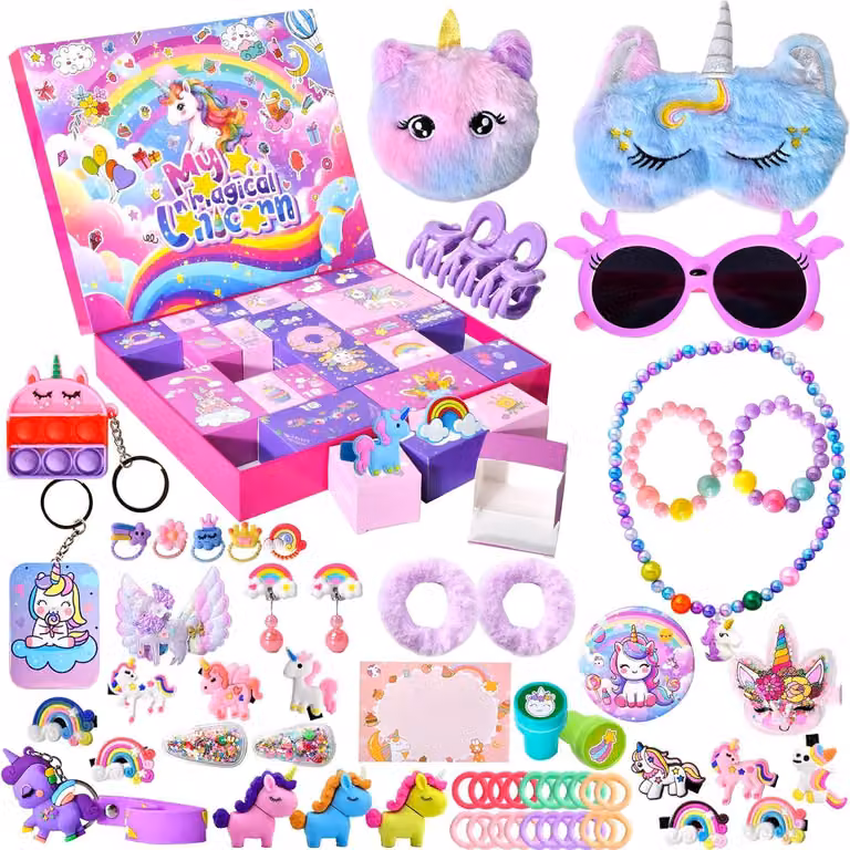Calendario dell'Avvento 2026 per bambine - Calendario per contare i giorni fino a Natale - Con 24 sorprese natalizie, tra cui gioielli, braccialetti e accessori per capelli