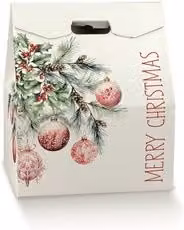 Confezione porta panettone e bottiglia in carta bianca Addobbi di Natale L: 33 cm, P: 25 cm, H: 39 cm