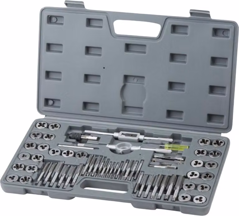 Set di rubinetti a filo - 60 pezzi - Set di rubinetti e tagliatori - Set di rubinetti per filettatura - Machinetap in acciaio portante - Con custodia