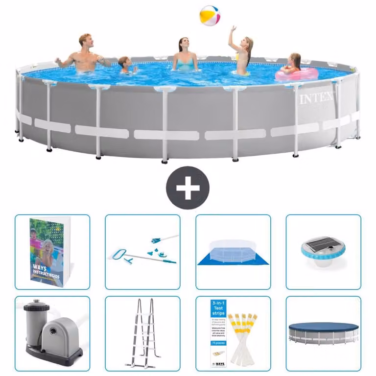 Struttura per piscina a forma di prisma - 610x132 cm - composta da 7 elementi - modello S595