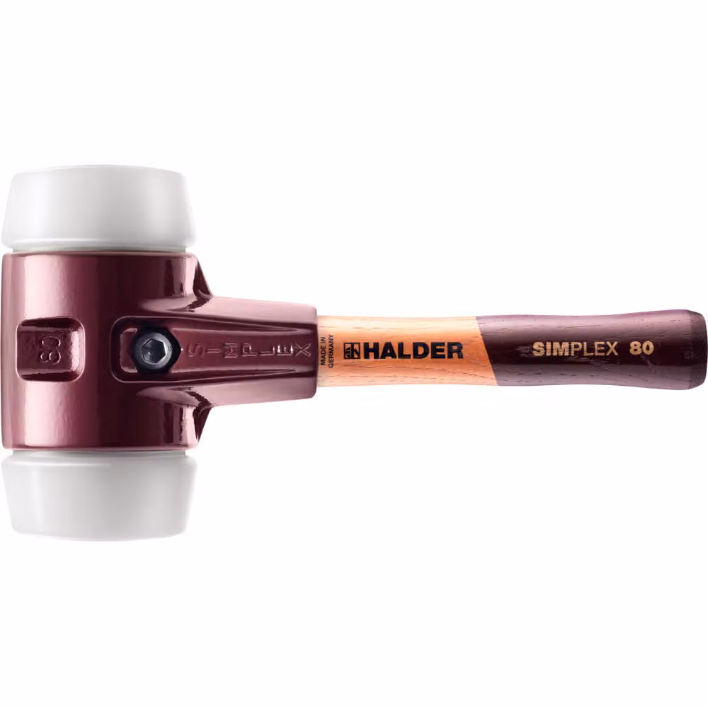 Mazza SIMPLEX soft-face con corpo in ghisa malleabile e manico in legno, Ø 80 / manico 230 mm superplastica