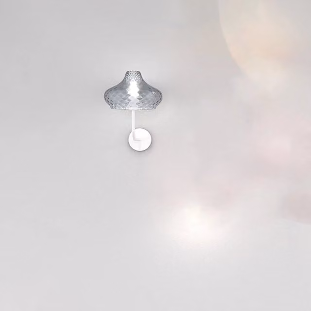 Applique Moderna Top Light in Metallo Bianco e Vetro Blu con Attacco E27