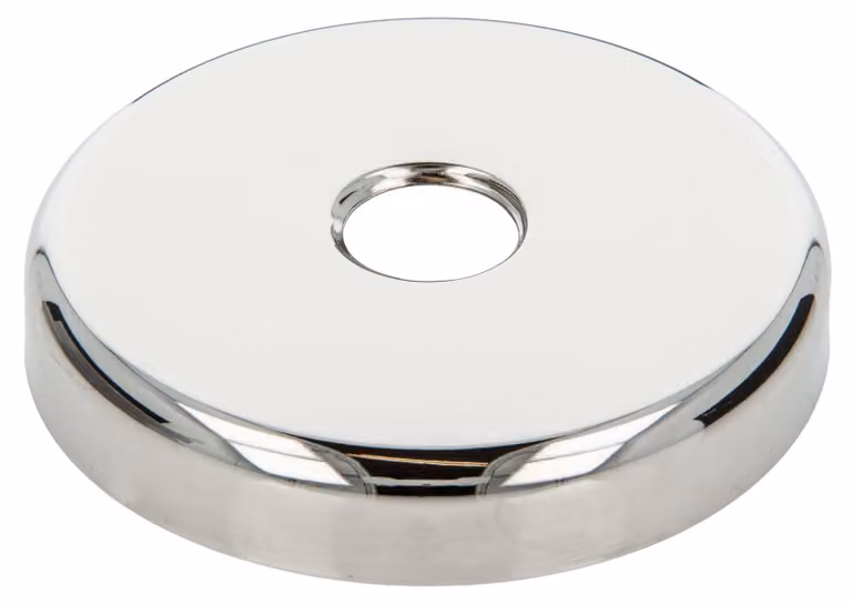 rosone filettato tecuro 1/2 pollice x Ø 90 mm x altezza 15 mm, ottone cromato