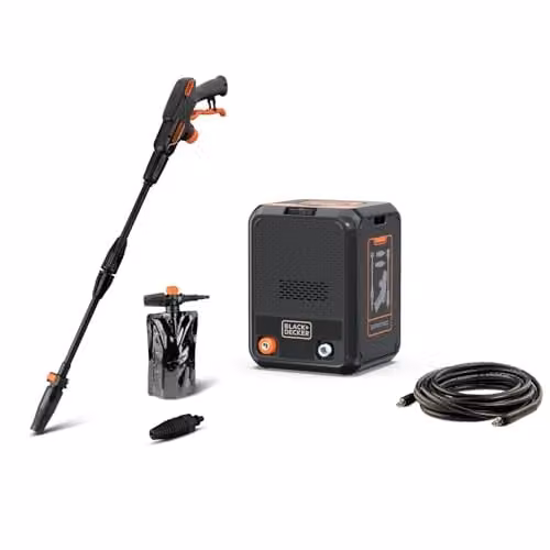 Black+Decker Idropulitrice BXPW1700C, Compatta, ad Alta Pressione, per Auto ed Esterni Casa, Pressione max. 130 bar, Portata max. 450 l/h, Potenza Assorbita 1700 W