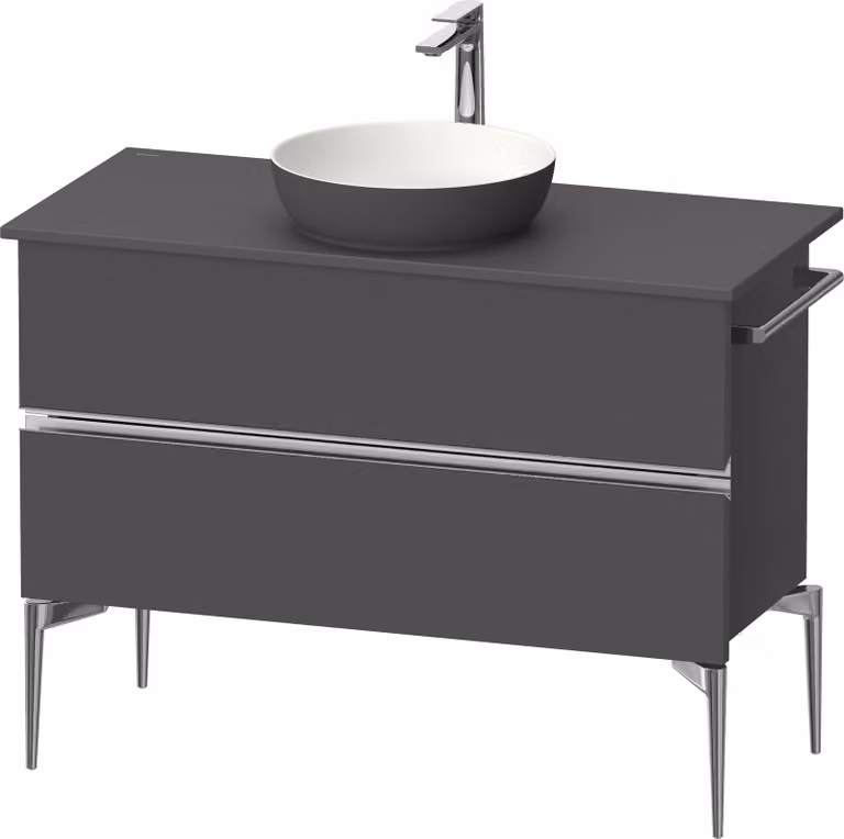 Duravit Sivida Meuble sous-lavabo sur console, 2 tiroirs, poignée profilée chromée, 1045x475x548mm, SV4659010490000, SV4659010490000