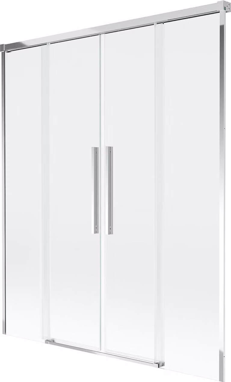 Mexen Rox paravento da vasca da bagno scorrevole a 2 ante 160 x 150 cm, trasparente, cromo - 8C9-160-002-01-00