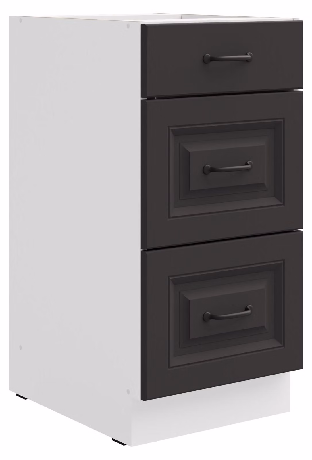 Mobile base da cucina 40 cm Stilo grigio + bianco, cassetto a estrazione totale con chiusura ammortizzata, cucina componibile in stile rustico