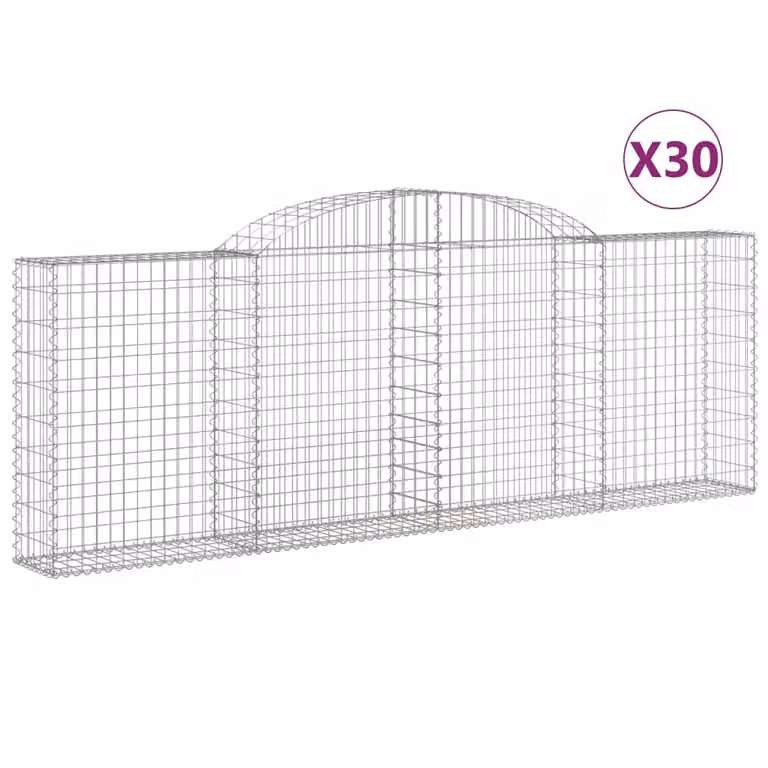 Cesti Gabbioni ad Arco 30 pz 300x30x100/120 cm Ferro Zincato