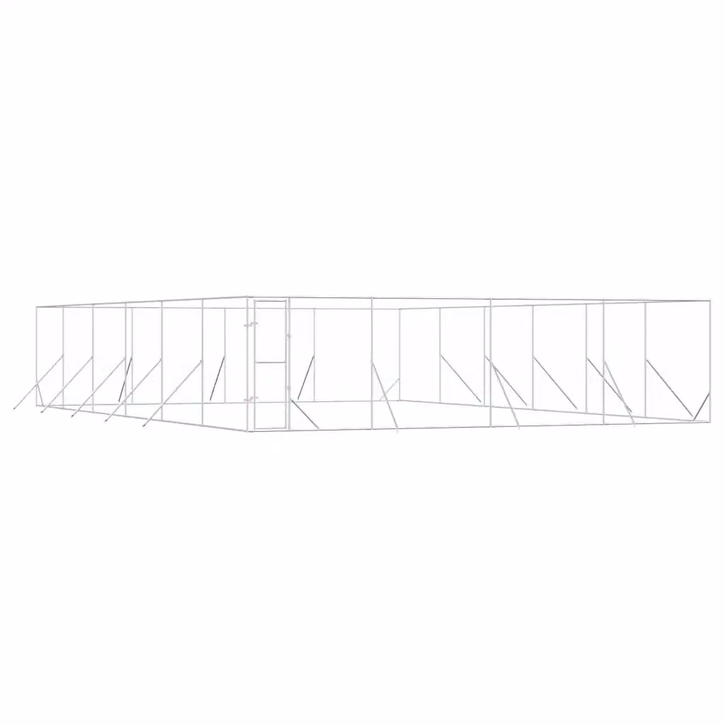 Cuccia per cani da esterno vidaXL in acciaio zincato argento L: 12 m, P: 8 m, H: 2 m – 2