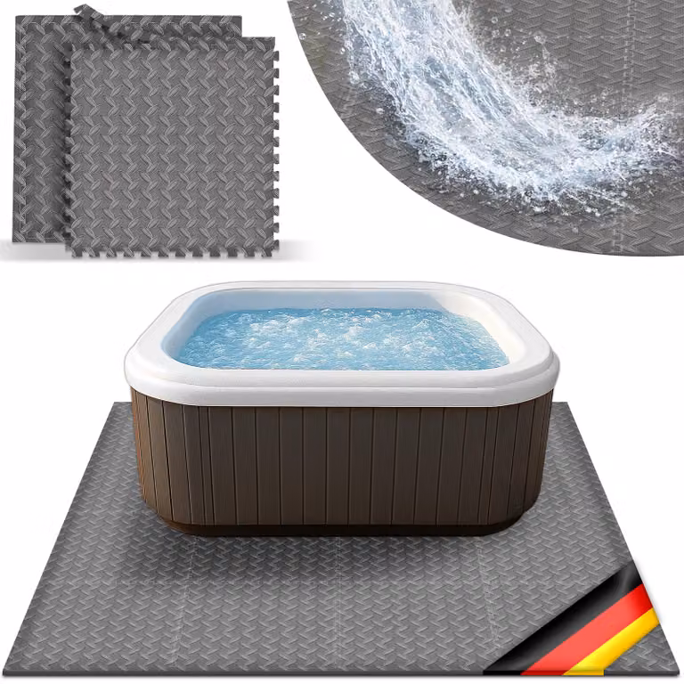 tillvex® sottotappeto per vasche idromassaggio quadrato 200 cm grigio | tappetino per piscina sottotappeto quadrato per vasche idromassaggio da esterno | tappetino di protezione termica per piscina sottotappeto | piastra di protezione del pavimento proteg