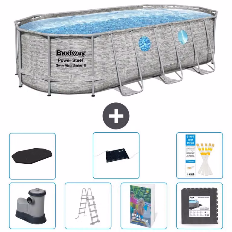 Bestway Power Steel, piscina ovale - 549x274x122 cm - composta da 6 parti, modello S543