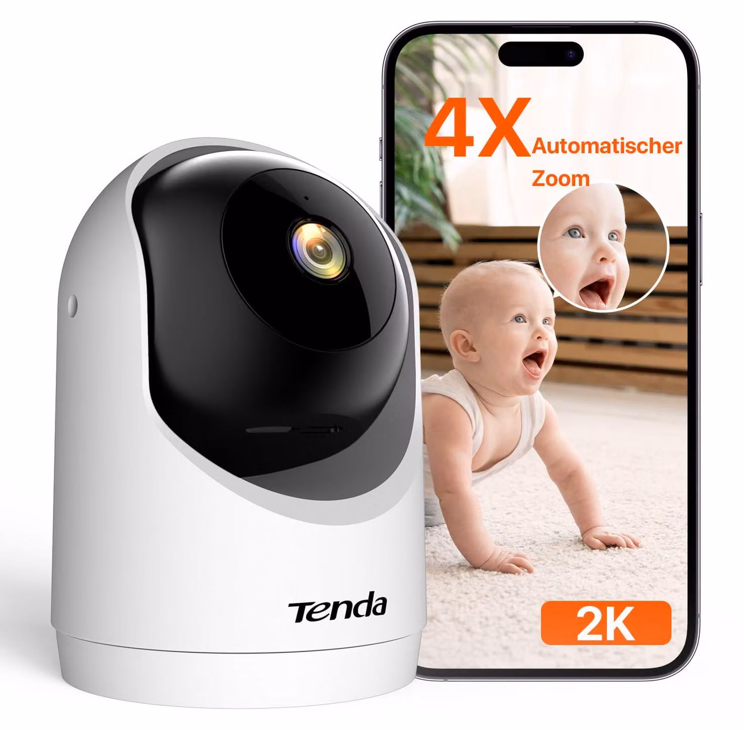 Telecamera di sorveglianza per interni Tenda 2K CP3 V3.0 Wi-Fi 6 telecamere WLAN audio bidirezionale 3MP Smart Home