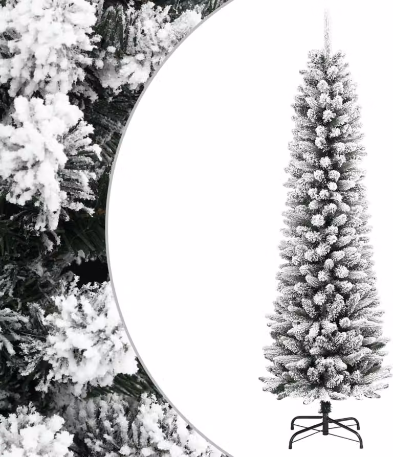 Maison Exclusive - Albero di Natale artificiale, modello slanciato con effetto neve, altezza 240 cm, realizzato in PVC e PE
