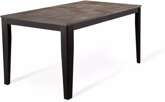 E-Stylo Tavolo allungabile rettangolare con top in melaminico cemento grigio e base in metallo nero L: 130-290 cm, P: 80 cm, H: 76 cm