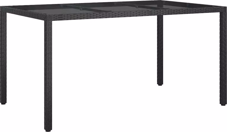 Tavolo da Giardino Nero 150 x 90 x 75 cm polyrattan