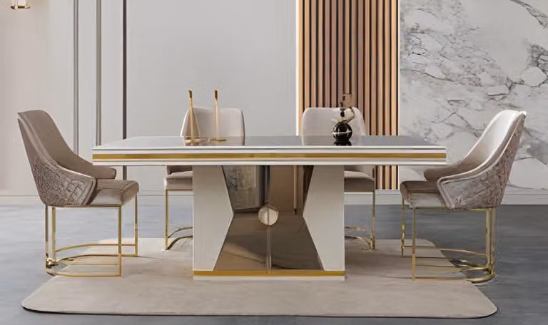 Luxuriöses Esszimmer-Set Moderner Esstisch Exklusive Sitzstühle