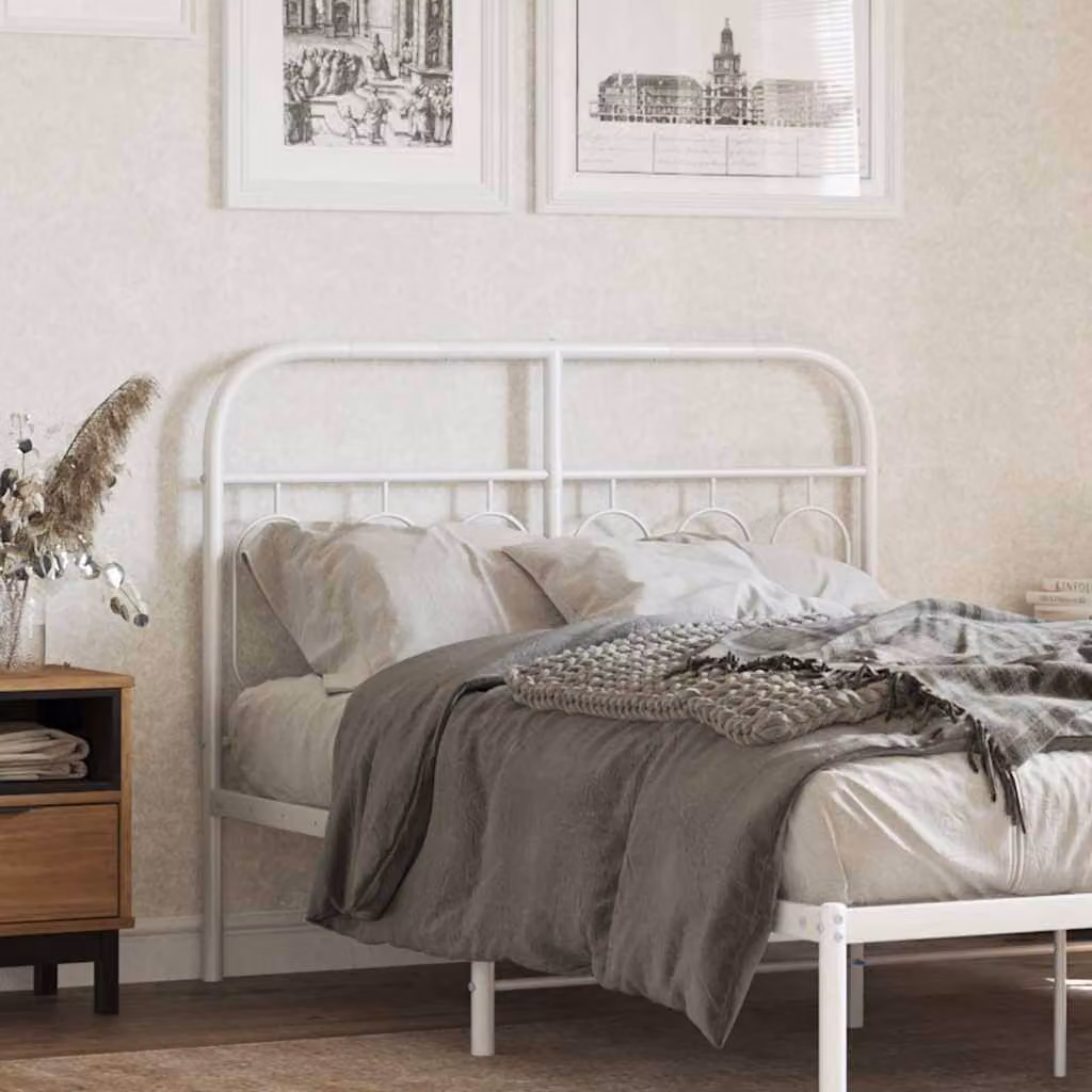 vidaXL Testiera di Ricambio in Metallo Bianco per Letto 120x200 cm