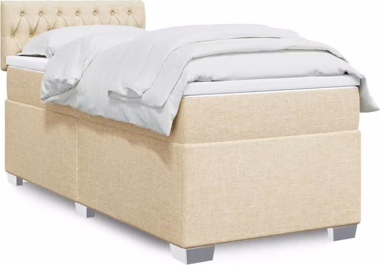 Maison Exclusive - Letto boxspring con materasso Crema 90x200 cm Tessuto