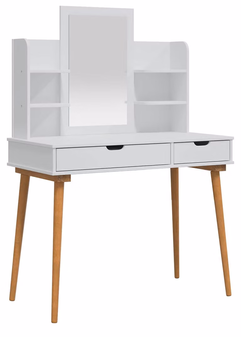 Set da trucco FAUSKE, 4 pezzi, bianco, 100 x 50 x 143 cm