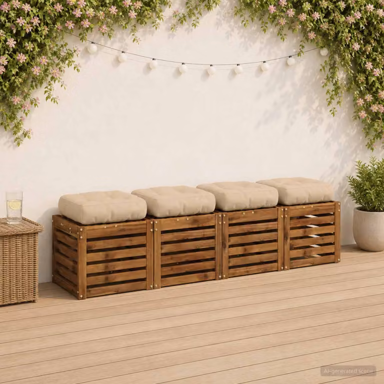 Set di 4 cuscini per sedia vidaXL VIANEN in poliestere, colore beige