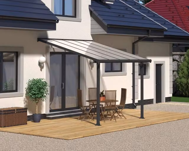 Pergola addossata Palram Olympia in alluminio e policarbonato Grigio L: 300 cm