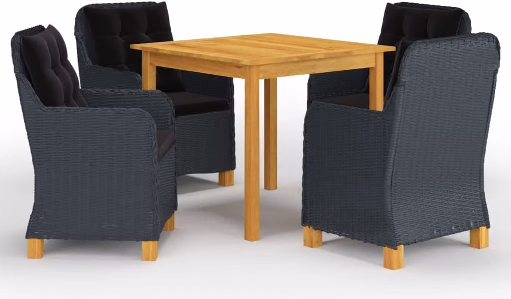 Maison Exclusive - Set da pranzo da giardino 5 pezzi, grigio scuro