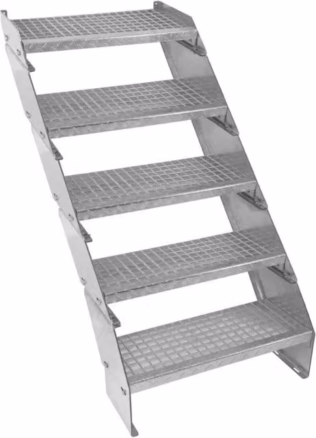 Scala metallica a 5 sezioni in acciaio zincato color argento MONSTER SHOP con altezza regolabile 60 cm