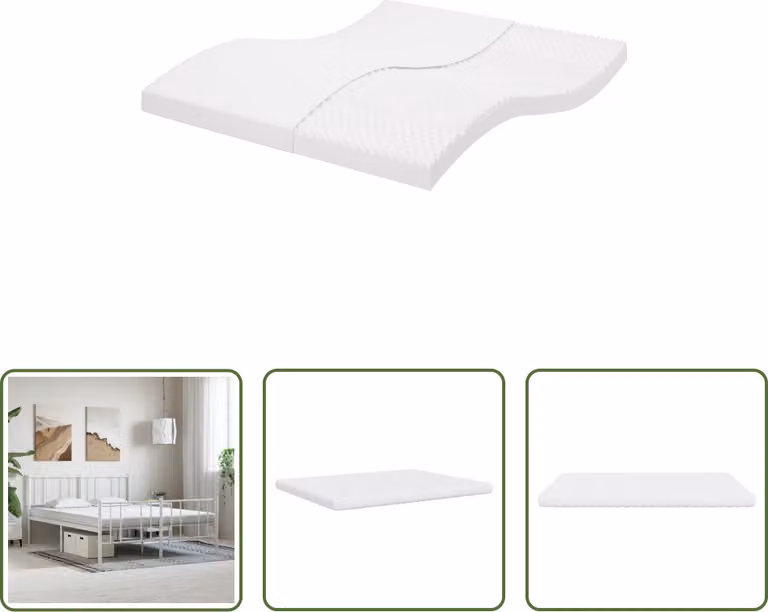 The Living Store Materasso in schiuma Bianco 160x200 cm a 7 zone livello di rigidità 20 ILD