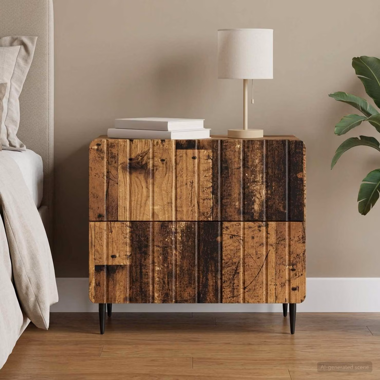Armadio da notte vidaXL in legno antico marrone L: 62 cm, P: 34,5 cm, H: 49,5 cm