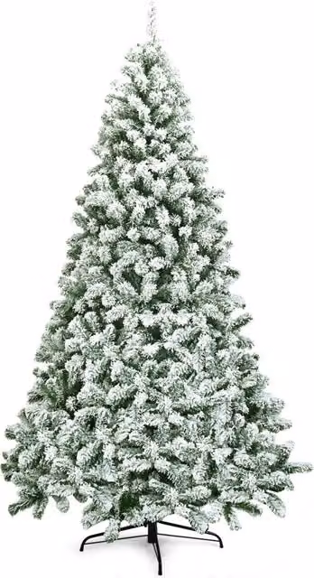 Albero di Natale artificiale Design Mania, Abete innevato con 1364 rami in PVC e base in metallo, Verde, Altezza: 225 cm