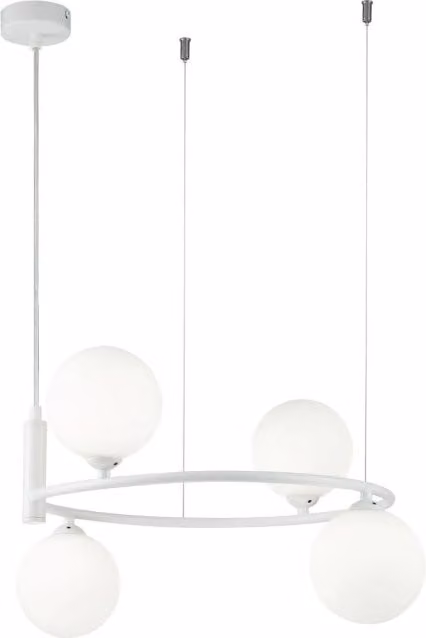 Lampada pendente Modern in Metallo Ring Bianco