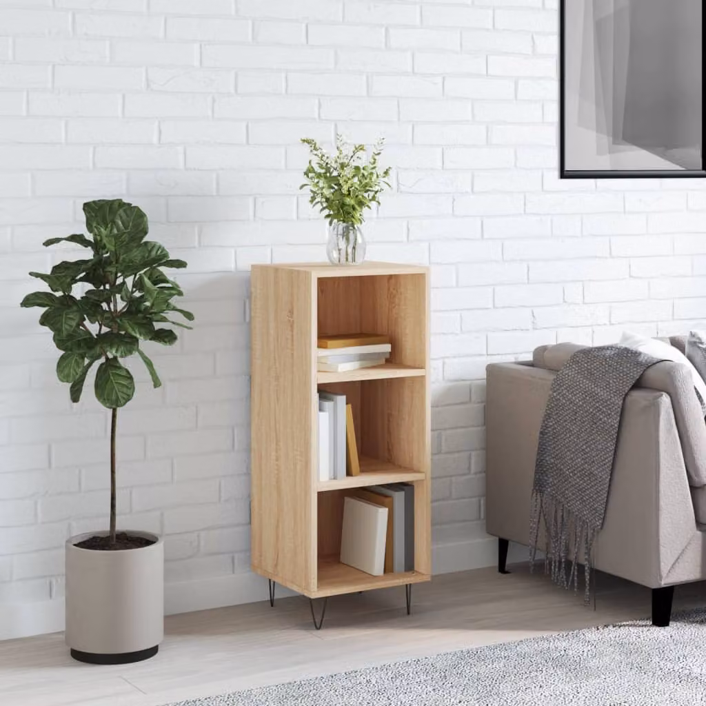 Credenza vidaXL in Rovere Sonoma e Legno Multistrato, L/P/H: 34,5 x 32,5 x 90 cm