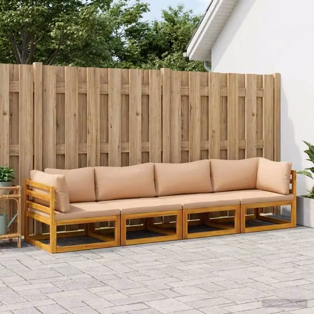 Set di divani 4 pz Naturale Legno di Acacia Massello 3417284